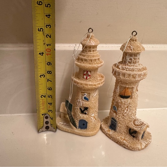 *set of 2* Kurt Adler Christmas tree ornaments. Sand lighthouse ornament. - Picture 8 of 8
